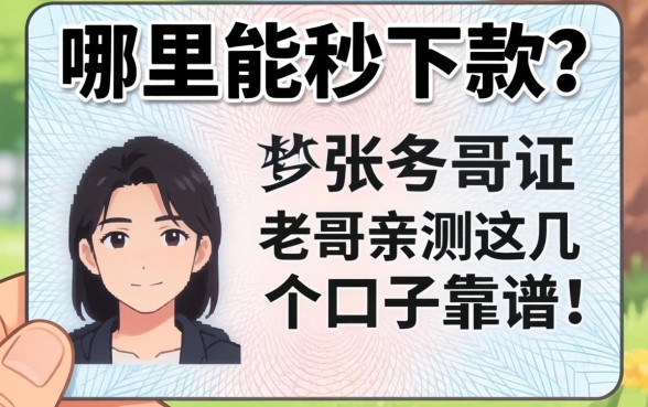 身上只有一张身份证，哪里能秒下款？老哥亲测这几个口子靠谱！
