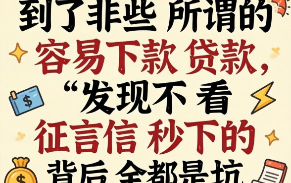 我试了那些所谓的容易下款贷款，发现不看征信秒下的背后全是坑