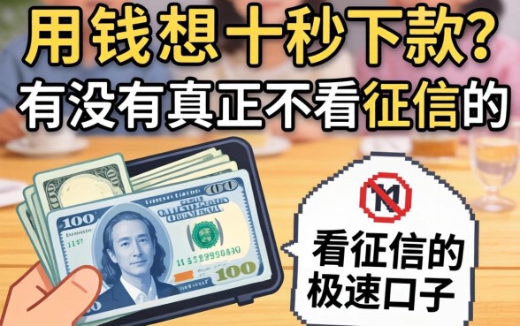 急用钱想十秒下款?有没有真正不看征信的极速口子?