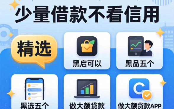 小额借款不看信用的，精选五个黑户可以做大额贷款app