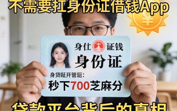 我试了那些不需要拍身份证借钱的app，秒下700芝麻分贷款平台背后的真相让人意外