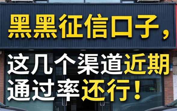 无视网黑征信的口子:这几个渠道近期通过率还行