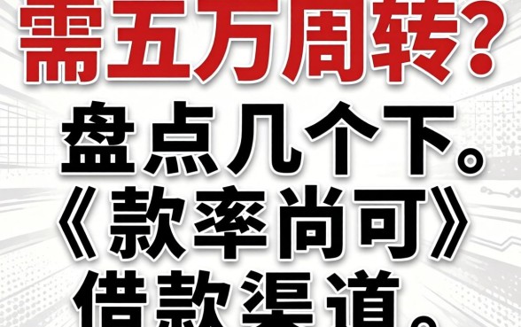 急需五万周转？盘点几个下款率尚可的借款渠道
