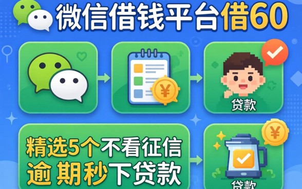 微信有什么借钱平台借60，精选5个不看征信逾期秒下款的贷款