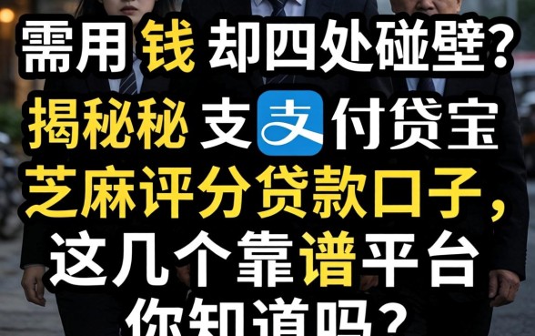 急需用钱却四处碰壁？揭秘支付宝芝麻评分贷款口子，这几个靠谱平台你知道吗？