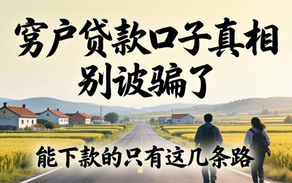 黑户贷款口子真相：别被骗了，能下款的只有这几条路