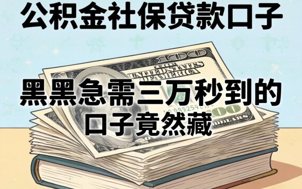 我翻遍了公积金社保贷款的口子，发现黑户急需三万秒到的口子竟然藏在