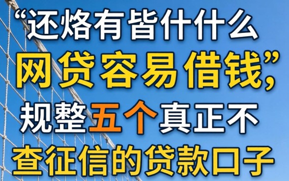 网上还有什么网贷容易借钱,规整五个真正不查征信的贷款口子