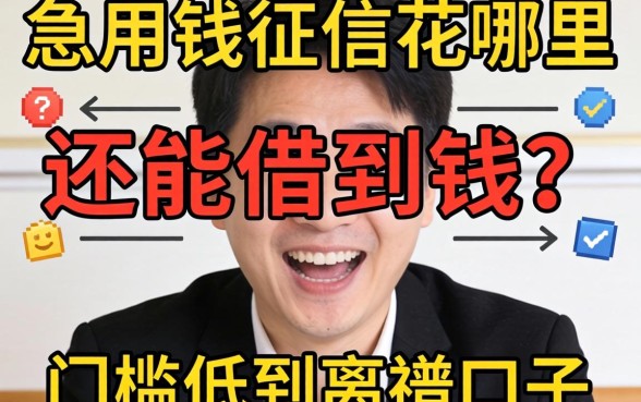 急用钱征信花哪里还能借到钱?分享几个门槛低到离谱的口子