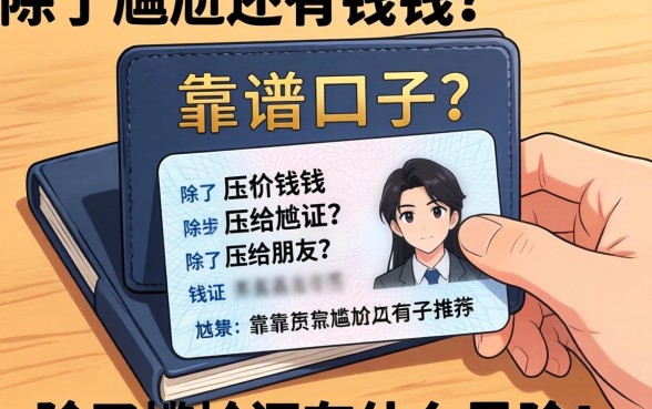 急需用钱把身份证压给朋友了，除了尴尬还有什么风险？求靠谱口子推荐！