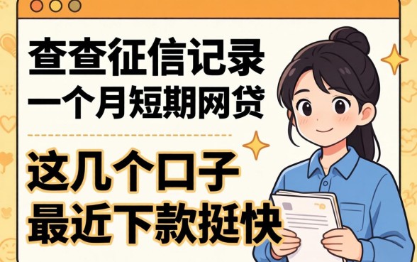 揭秘不查征信记录一个月短期网贷,这几个口子最近下款挺快