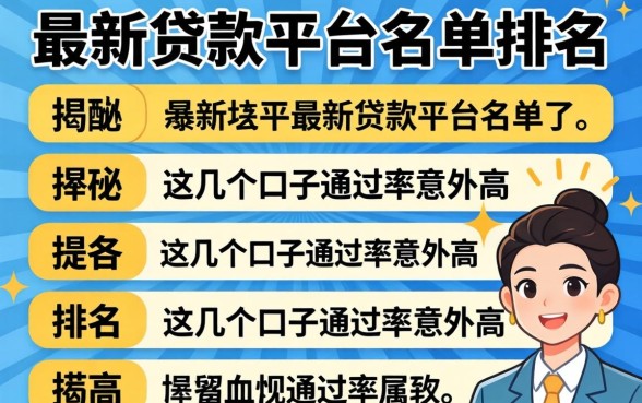 揭秘最新贷款平台名单排名,这几个口子通过率意外的高