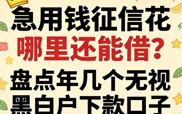 急用钱征信花哪里还能借？盘点2026年几个无视黑白户的下款口子