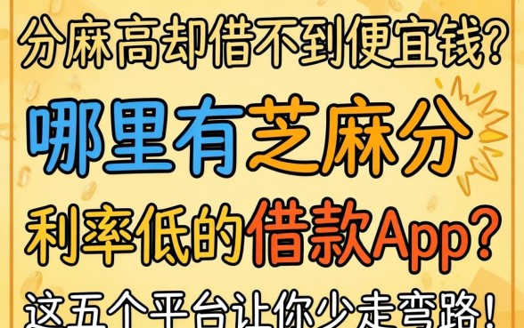 芝麻分高却借不到便宜钱？哪里有芝麻分利率低的借款app？这五个平台让你少走弯路！