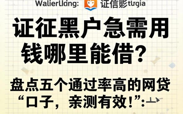 征信黑户急需用钱哪里能借？盘点五个通过率高的网贷口子，亲测有效！
