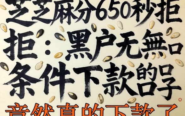 我芝麻分650秒拒,黑户无条件下款的口子竟然真的下款了