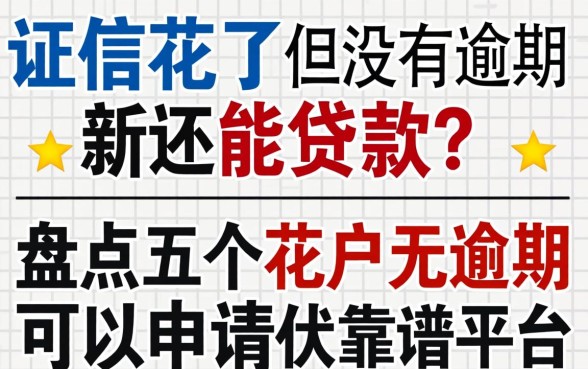 征信花了但没有逾期还能贷款吗?盘点五个花户无逾期可以申请的靠谱平台