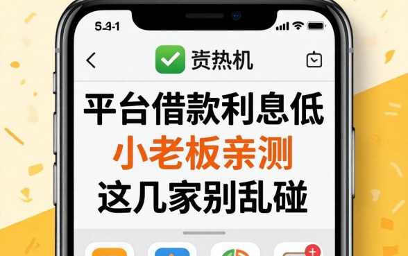 手机哪个平台借款利息低?小老板亲测这几家别乱碰