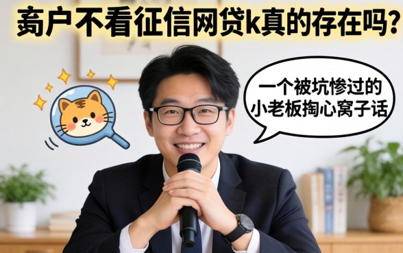 黑户不看征信的网贷k真的存在吗？一个被坑惨过的小老板掏心窝子话
