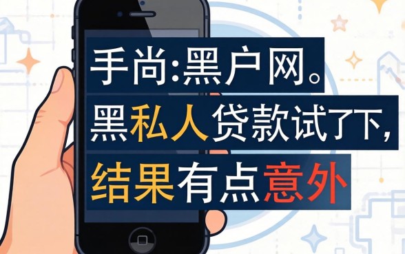我用新手机号在黑户网黑私人贷款试了下,结果有点意外