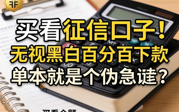 我试了那些不看征信的口子,发现无视黑白百分百下款根本就是个伪命题