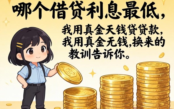 贷款哪个借贷利息最低？我用真金白银换来的教训告诉你
