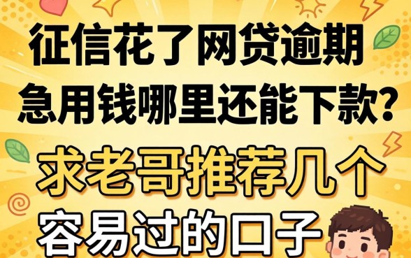 征信花了网贷逾期，急用钱哪里还能下款？求老哥推荐几个容易过的口子！