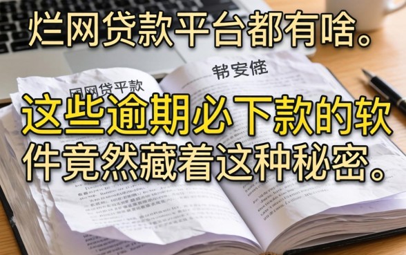 我翻烂了全网贷款平台都有啥,发现这些逾期必下款的软件竟然藏着这种秘密