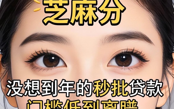 我看了眼芝麻分，没想到2026年的秒批贷款门槛低到离谱