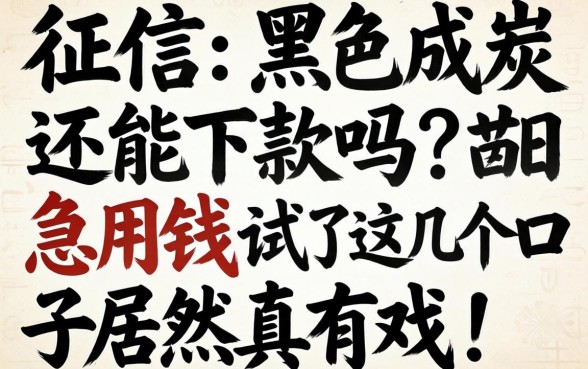 征信黑成炭还能下款吗？急用钱试了这几个口子居然真有戏！