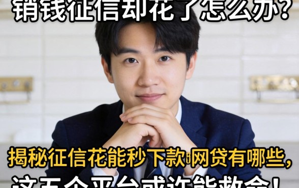 急需用钱征信却花了怎么办?揭秘征信花能秒下款的网贷有哪些,这五个平台或许能救命!