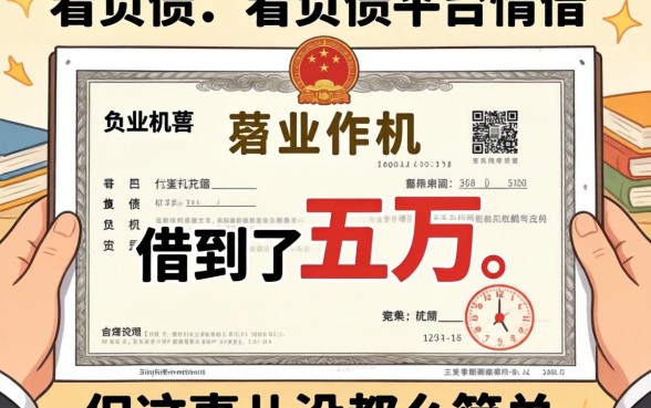 我用营业执照在三个不看负债的平台借到了五万,但这事儿没那么简单