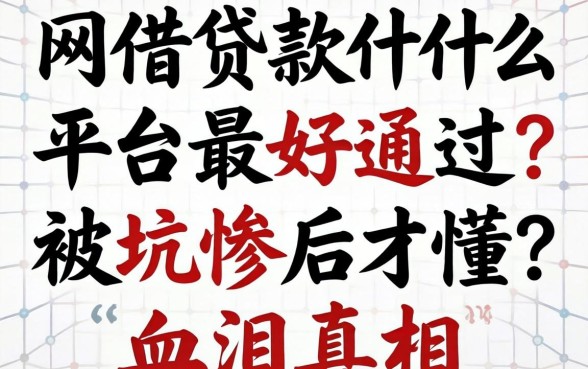 网上借款什么平台最好通过?被坑惨后才懂的血泪真相