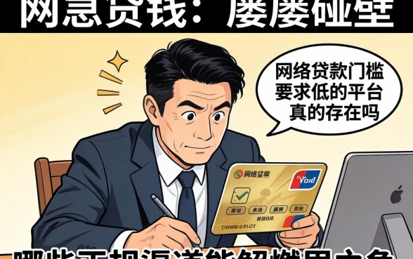 急需用钱却屡屡碰壁？网络贷款门槛要求低的平台真的存在吗？哪些正规渠道能解燃眉之急？