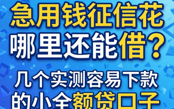 急用钱征信花哪里还能借?分享几个实测容易下款的小额贷口子