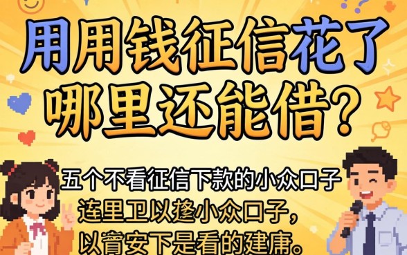 急用钱征信花了哪里还能借？分享五个不看征信下款的小众口子