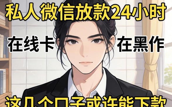 揭秘私人微信放款24小时在线黑户，这几个口子或许能下款
