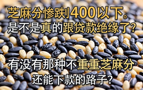 芝麻分惨跌到400以下，是不是真的跟贷款绝缘了？有没有那种不看重芝麻分还能下款的路子？