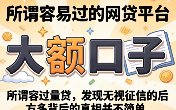 我试了那些所谓容易过的网贷平台大额口子，发现无视征信背后的真相并不简单
