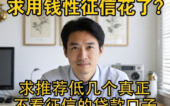 急用钱但征信花了？求推荐几个真正不看征信的贷款口子！