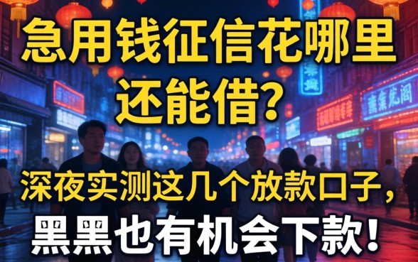 急用钱征信花哪里还能借？深夜实测这几个放款口子，黑户也有机会下款！
