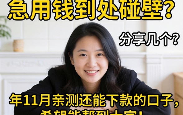 急用钱到处碰壁？分享几个2026年11月亲测还能下款的口子，希望能帮到大家！