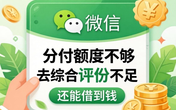 微信分付额度不够,综合评分不足去哪里还能借到钱