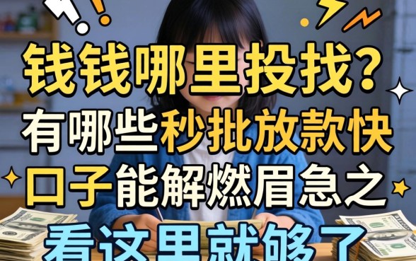 急需用钱哪里找？有哪些秒批放款快的口子能解燃眉之急？看这里就够了