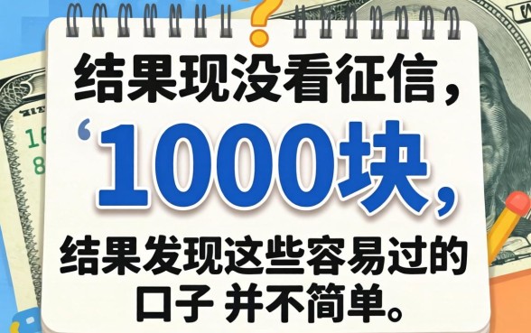 我借了1000块没看征信,结果发现这些容易过的口子并不简单