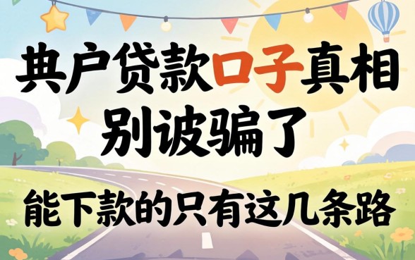 黑户贷款口子真相：别被骗了，能下款的只有这几条路