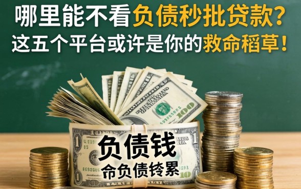 急需用钱却负债累累？哪里能不看负债秒批贷款？这五个平台或许是你的救命稻草！