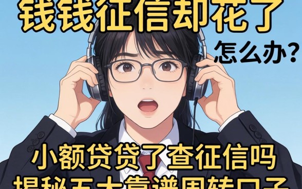 急需用钱征信却花了怎么办？小额借贷不查征信吗？揭秘五大靠谱周转口子