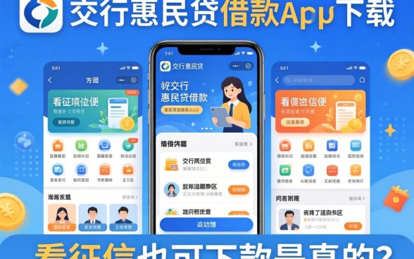 我试了几个像交行惠民贷借款app下载一样方便的平台，发现不看征信也能下款是真的吗