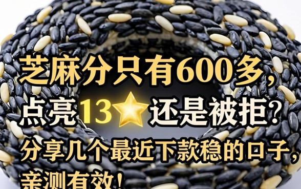 芝麻分只有600多，点亮了13星还是被拒？分享几个最近下款稳的口子，亲测有效！